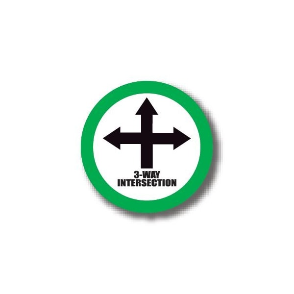 Ergomat 12in CIRCLE SIGNS - 3-Way Intersection DSV-SIGN 144 #0289 -UEN - main